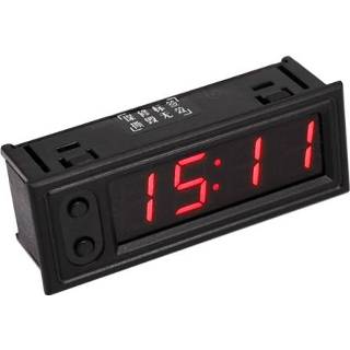 Klok rood active 3 in 1 auto Hoge precisie elektronische LED lichtgevende + thermometer voltmeter (rood)