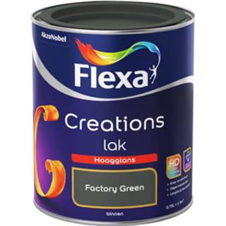 👉 Donkergroen lak Flexa Creations Hoogglans - Factory Green 8711113132473