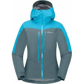 👉 Norrøna - Women's Falketind Gore-Tex Paclite Jacket - Regenjas maat XL, turkoois/grijs