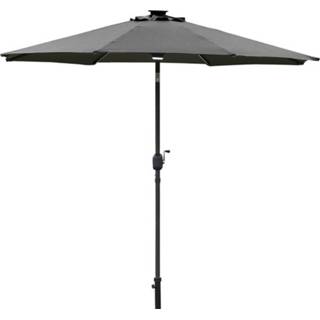 👉 Parasol staal aluminium polyester active Sunny met solarverlichting LED grijsØ 266 x 245 h cm 6011610561595