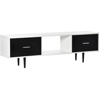 👉 Televisie metaal active HOMdotCOM Tv-tafel tv-meubel met lades voor 60 televisies spaanplaat 6011610719750