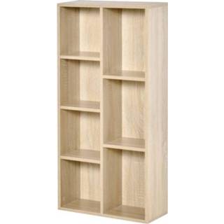 👉 Boekenplank eiken MDF active HOMdotCOM staande plank decoratieve kast anti-kiep design woonkamer 6011612118193