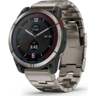 👉 Smartwatch blauw titanium silicone Garmin Quatix 7X Solar, with Blue Band, Multisport GPS 010-02541-61