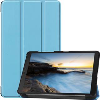 👉 Tablethoes blauw active Case2go - Tablet hoes geschikt voor Samsung Galaxy Tab A 8.0 (2019) Tri-Fold Book Case Licht 8719793043409