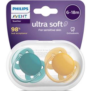 👉 Speen active jongens meisjes Philips Avent Ultra Soft Fopspeen 6-18 maanden Jongen/Meisje 2 stuks 8710103993193