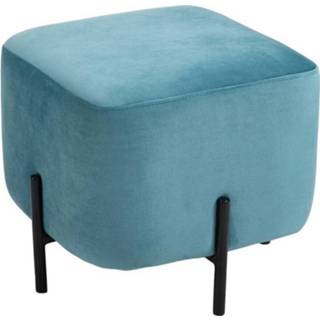 👉 Poef turkoois polyester staal active HOMdotCOM voetenbank voor woonkamer bekleed turquoise 6011601024009