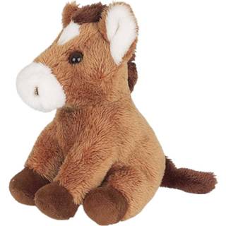 Knuffel multi pluche kinderen dieren Paardje van 15 cm