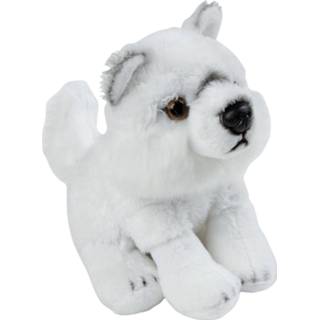 👉 Knuffel multi pluche kinderen dieren Artische Wolf 15 cm