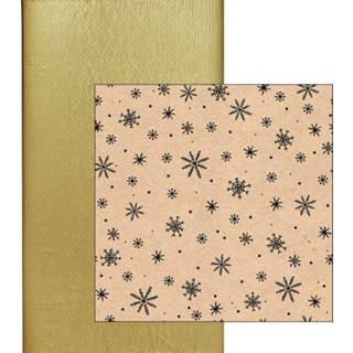 👉 Papieren tafelkleed goud papier tafelkleed/tafellaken inclusief sneeuwvlok servetten