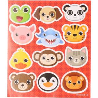 Dierensticker multi kunststof kinderen 5x Velletjes agenda/dagboek/fun kinder dieren stickers - 12 per velletje van 10 x cm