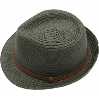 👉 Maximo - Kid's Trilby - Hoed maat 55, zwart/olijfgroen