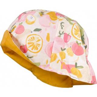 👉 Maximo - Mini Girl's Hut Cotton - Hoed maat 55, wit/oranje/roze/beige
