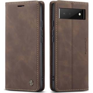 Portemonnee active bruin CaseMe - Hoesje geschikt voor Google Pixel 6 Wallet Book Case Magneetsluiting Donker 8719793165316