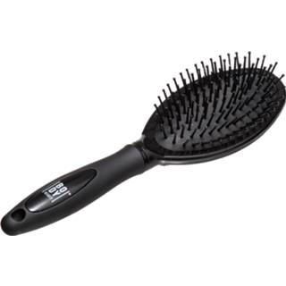 👉 Haarborstel zwart antislip rubber kunststof ovaal 24 cm van rubber/kunststof