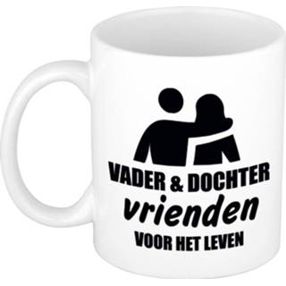 Koffiemok wit keramiek volwassenen Vader en dochter cadeau / theebeker 330 ml - mokken Vaderdag