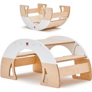 👉 Berk natuurlijk jongens kinderen wit Bianconiglio Kids ® Schommeltafel DONDO multifunctioneel wit/natuur 7438627352531