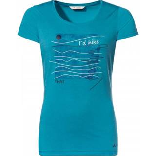 👉 Vaude - Women's Skomer Print T-Shirt II - Sportshirt maat 48, turkoois