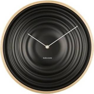 👉 Wandklok zwart Hout-Kunststof rond AA batterij Karlsson Scandi Ribble mat 31 cm 8714302141911