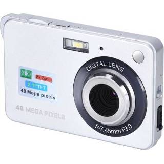 👉 Digitale camera zilver active 48 miljoen pixel CCD HD retro zelfportret videocamera (zilver)