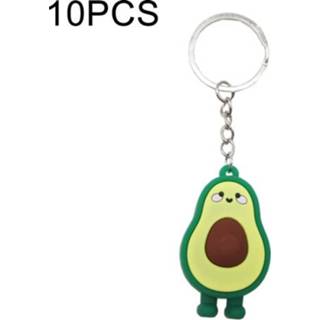 👉 Sleutelhanger siliconen active 10 STKS Leuke Fruit Sieraden Zachte Cartoon Antropomorfe Avocado