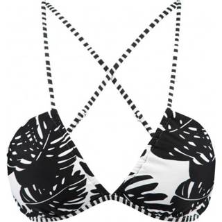 👉 Bikinitop zwart grijs 40 vrouwen Barts - Women's Banksia Plunge Cross Back maat 40, zwart/grijs 8717457777530