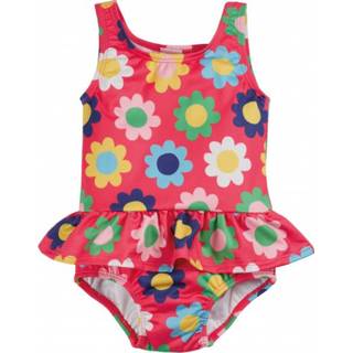 👉 Frugi - Kid's Newlyn Nappy Swimsuit - Badpak maat 2-3 Years, roze/rood