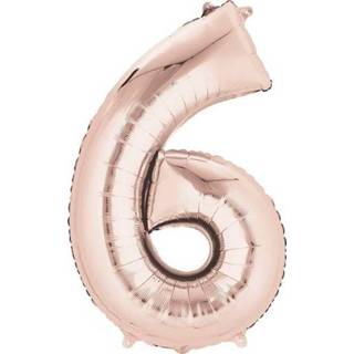 👉 Folie rosegoud active ballon cijfer 6