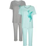 👉 Pyjama's per 2 stuks met geschulpte zomen Blue Moon Mint/Grijs