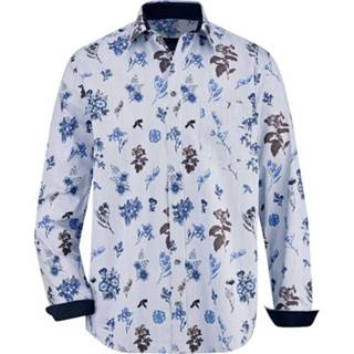 👉 Overhemd blauw wit katoen gebloemd mannen met bloemendessin BABISTA Blauw/Wit 4055708460980