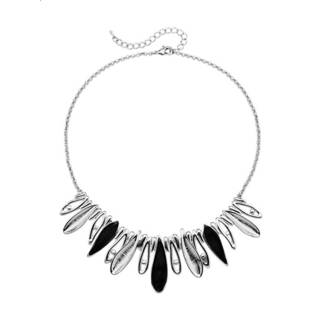 👉 Halsketting zilverkleur epoxy metaal vrouwen Collier met inzet 4055708532861