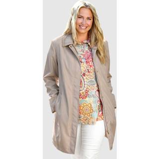 Trenchcoat beige kunstvezels effen vrouwen met klinknageltjes m. collection 4055707452931 4055707452917