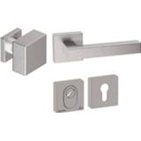 👉 Hardbrass Voordeurset Quadro 60 3-delig vierkant RVS met anti-kerntrek SKG***