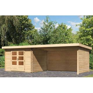 👉 Tuinhuisje Woodfeeling | Tuinhuis Bastrup 5 met Overkapping 4,0, Zij- en Achterwand 4010090093123