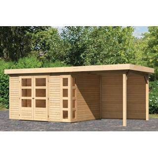 👉 Tuinhuisje Woodfeeling | Tuinhuis Kerko 5 met Overkapping 2,4 en Achterwand Onbehandeld 4010090091952