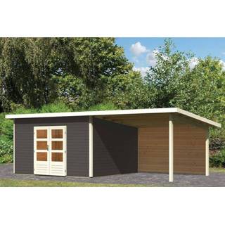 👉 Tuinhuisje Woodfeeling | Tuinhuis Northeim 5 met Overkapping 3,3 en Achterwand Terragrijs 4010090092768