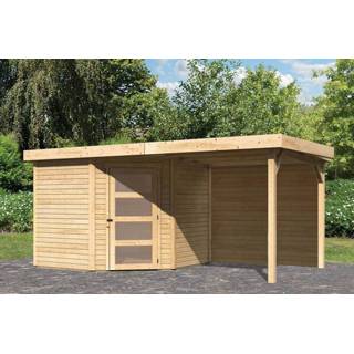 👉 Tuinhuisje Woodfeeling | Tuinhuis Schwandorf 5 met Overkapping 2,5 en Achterwand Onbehandeld 4010090092140