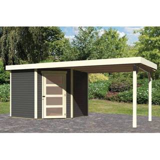 👉 Tuinhuisje Woodfeeling | Tuinhuis Schwandorf 5 met Overkapping 2,8 Terragrijs 4010090092171