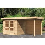 Tuin huisje Woodfeeling | Tuinhuis Askola 2 met Overkapping 2,4 en Achterwand Onbehandeld 4010090091648