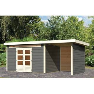 👉 Tuinhuisje Woodfeeling | Tuinhuis Kandern 7 met Overkapping 3,2 Terragrijs 4010090092478