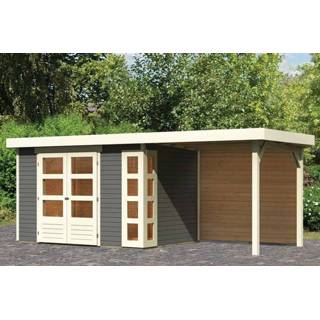 👉 Tuinhuisje Woodfeeling | Tuinhuis Kerko 4 met Overkapping 2,4 en Achterwand Onbehandeld 4010090091891