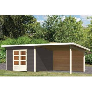 👉 Tuinhuisje Woodfeeling | Tuinhuis Northeim 3 met Overkapping 3,3 en Achterwand Terragrijs 4010090092720