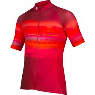 👉 Endura - Virtual Texture Trikot Kurzarm - Fietsshirt maat XXL, rood/roze