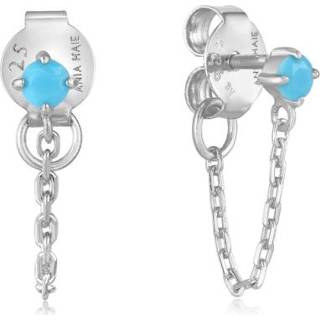 👉 Oorhanger blauw zilverkleurige active Ania Haie Into The Blue Oorhangers met Schakelketting