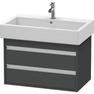 👉 Wastafelonderkast grafiet mat spaanplaat Duravit Ketho 75x44x48cm Standaard greep met softclose KT663704949 4021534736131