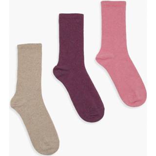 Sokken paarse roze One Size multi Neutrale, En Gerecyclede (3 Paar),