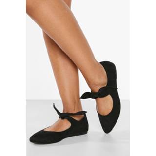 👉 Ballerina Schoenen Met Puntneus En Strik, Black