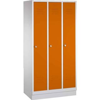 👉 Geel oranje unisize C+P Garderobekast/locker, Geel-oranje (RAL 2000), 180x90x50 cm/ 3 vakken