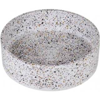 👉 Opzetwastafel wit Ideavit Concrete rond 39cm - terrazzo