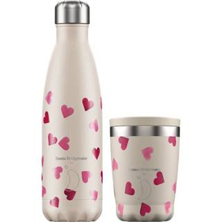 👉 Thermosfles roze Chilly's Giftbox • & Koffiekop Pink Hearts 604947808615