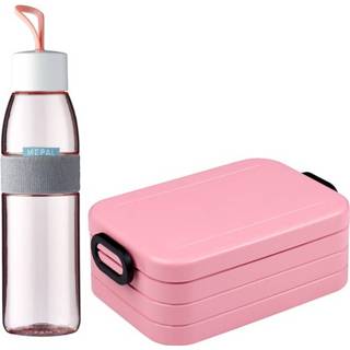 👉 Lunchbox roze Mepal Ellipse • + Waterfles Nordic Pink